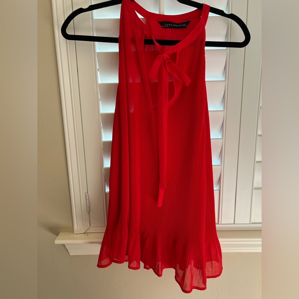 L Zara Vibrant Red Blouse